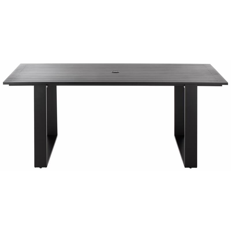 SAFAVIEH Outdoor Living Fash Aluminum Sled Leg Dining Table - 71"W x 34"D x 29"H