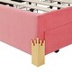 preview thumbnail 40 of 39, Queen Velvet Platform Bed with RGB Lights & 4 Drawers - Modern Design
