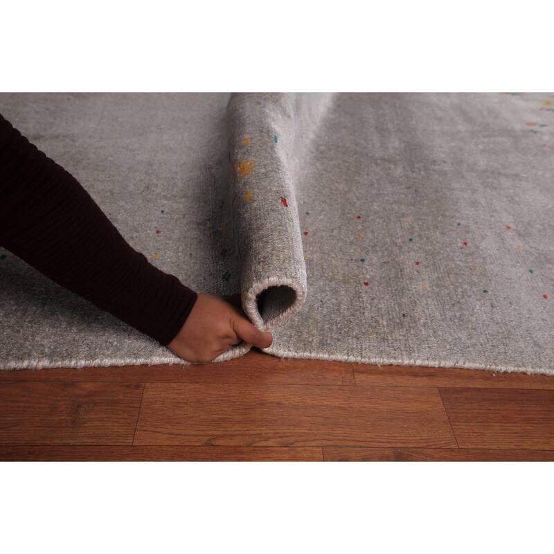 Tribal Gabbeh Indian Area Rug Silk Carpet - 9'0" X 11'7"