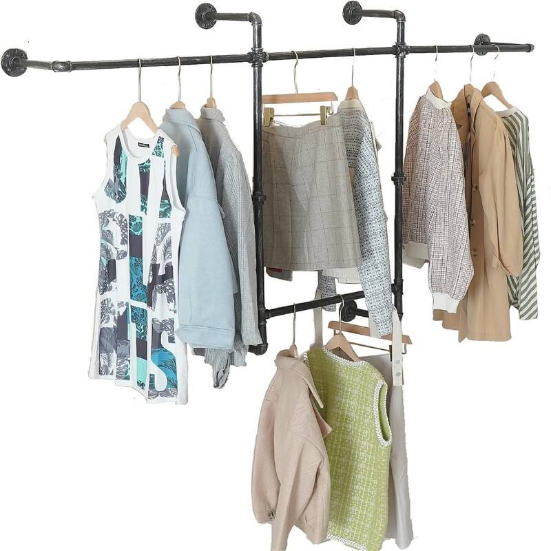 Industrial Wall Clothes Rack