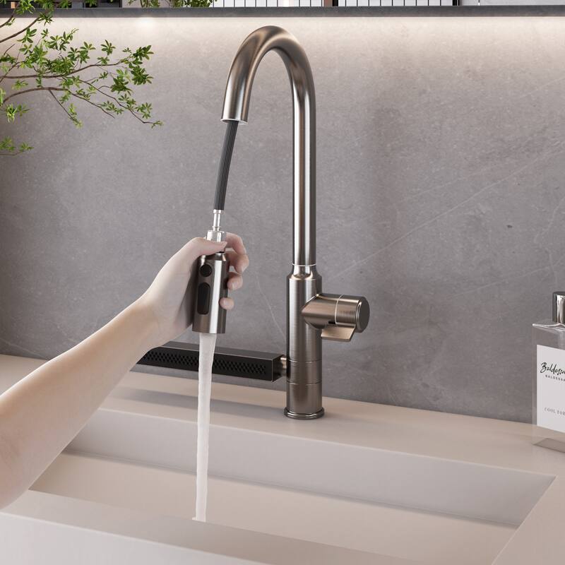 Versatile Bathroom Faucet with Extendable Sprayer and Swivel Spout