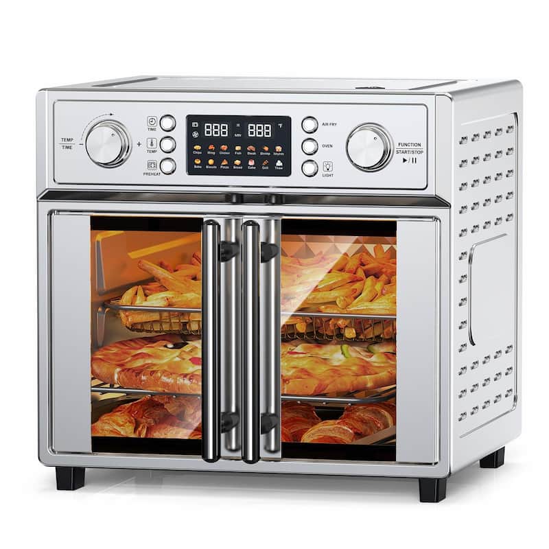 PlumChef 26QT Large Capacity French Double-Door Air Fryer Convection Toaster Oven, 1700W