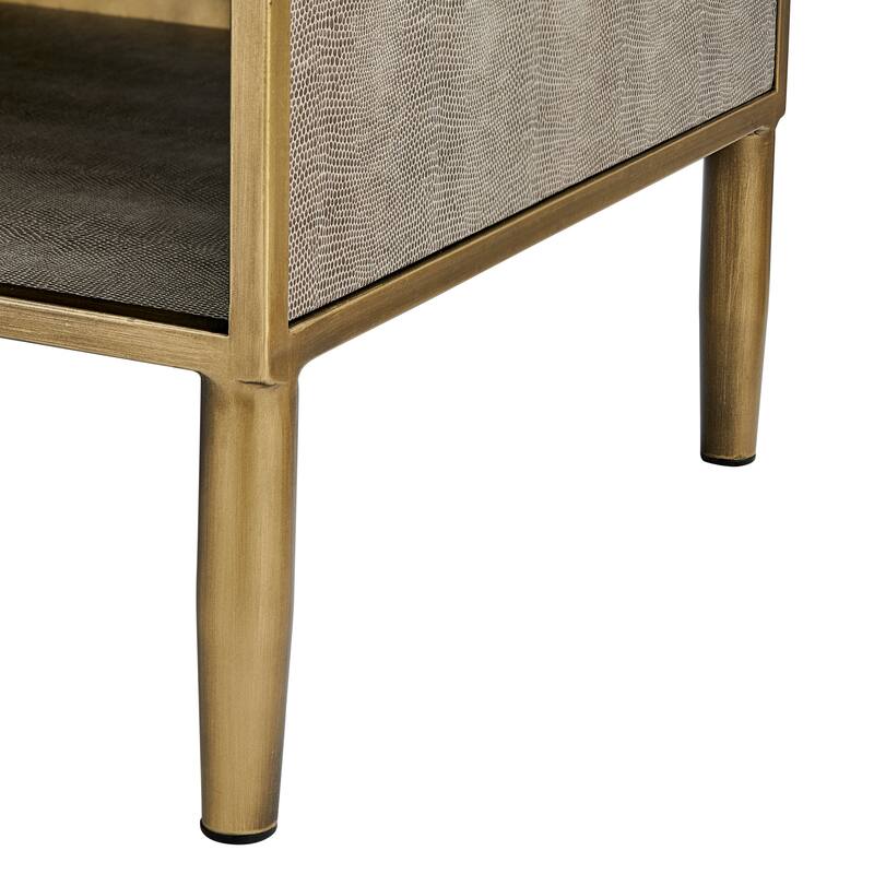 NPD Furniture Arista Faux Shagreen Side / End Table