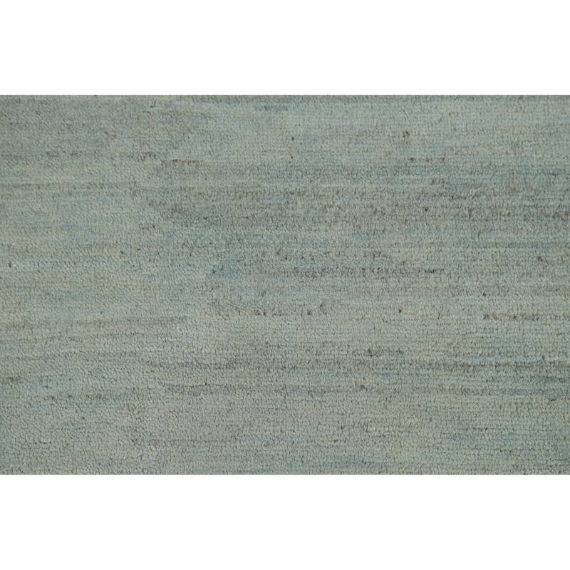 Modern Green Blue Gabbeh Oriental Accent Rug Handmade Wool Carpet - 2'7" x 4'1"