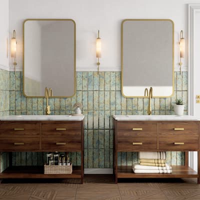 Merola Tile Gaudi React Brick Ocean 2-3/8" x 9-3/4" Porcelain Floor and Wall Tile