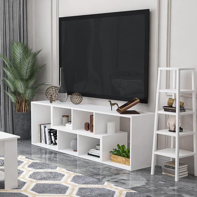 Grondin 2-Piece L Shaped TV Stand, Multi-Functional Free Combination Media Console Bookshelf for Living Room Bedroom