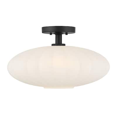 Bellevue SHCF60486 18" Wide Semi-Flush Ceiling Fixture with Strié