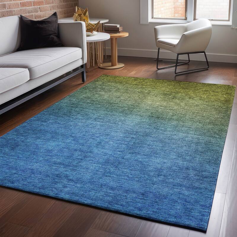 Premium Washable Super Soft Modern Ombre Mayfield Rug - Olive - 10' x 14' - Rectangle