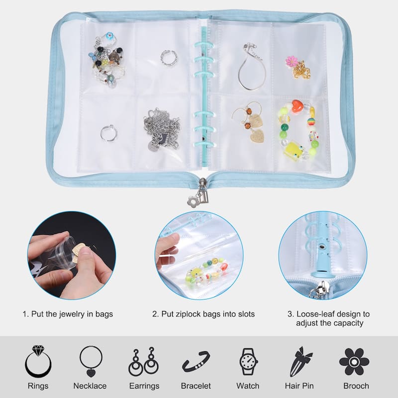 1 Set Transparent Earring Organizer Book, Travel Jewelry Organizer