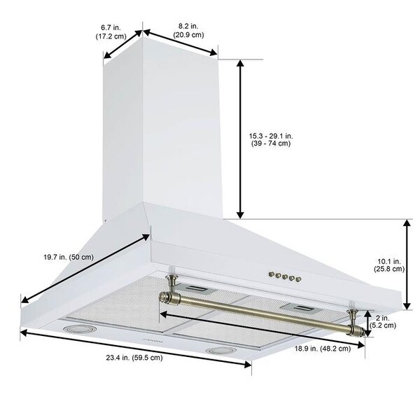 24 range hood white