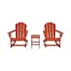 Laguna 3-Piece Adirondack Rocking Chairs and Side Table Set - Red