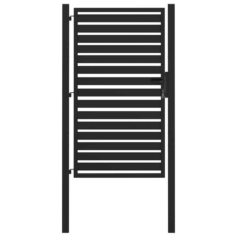 vidaXL Patio Gate Lockable Black 39.4x47.2" Aluminium