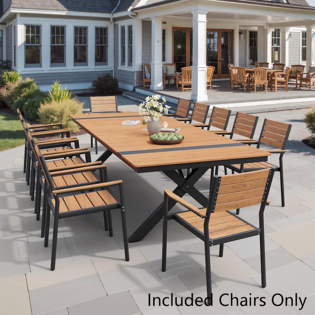 Pellebant Outdoor Patio Aluminum Dining Chairs with Armrest - 19.4" D x 18.9" W x 34.3" H