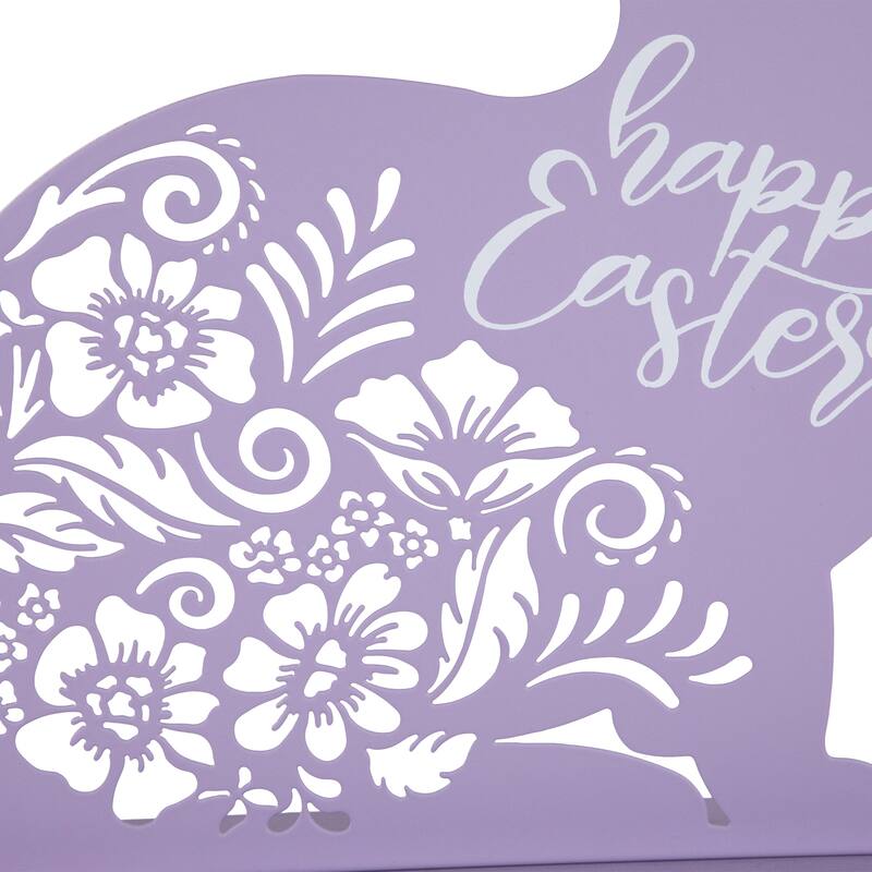 Happy Easter Floral Cut-Out Bunny Tabletop Decoration - 13"
