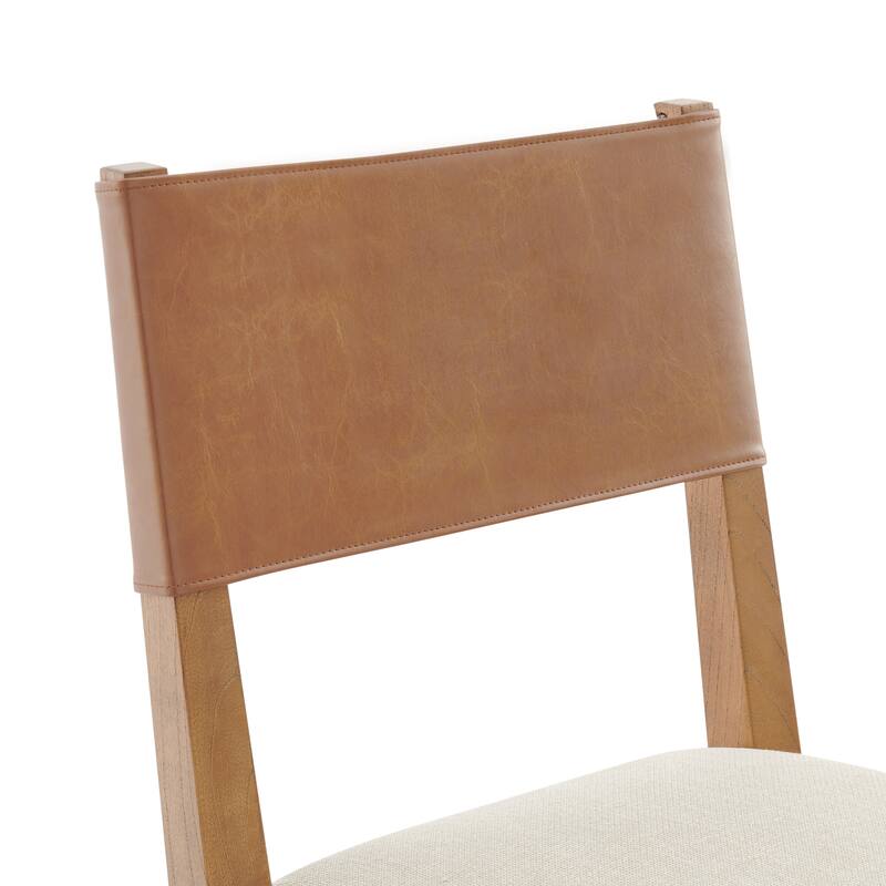 NPD Furniture Kylo Faux Leather/ Linen Dining Side Chair (Set of 2)