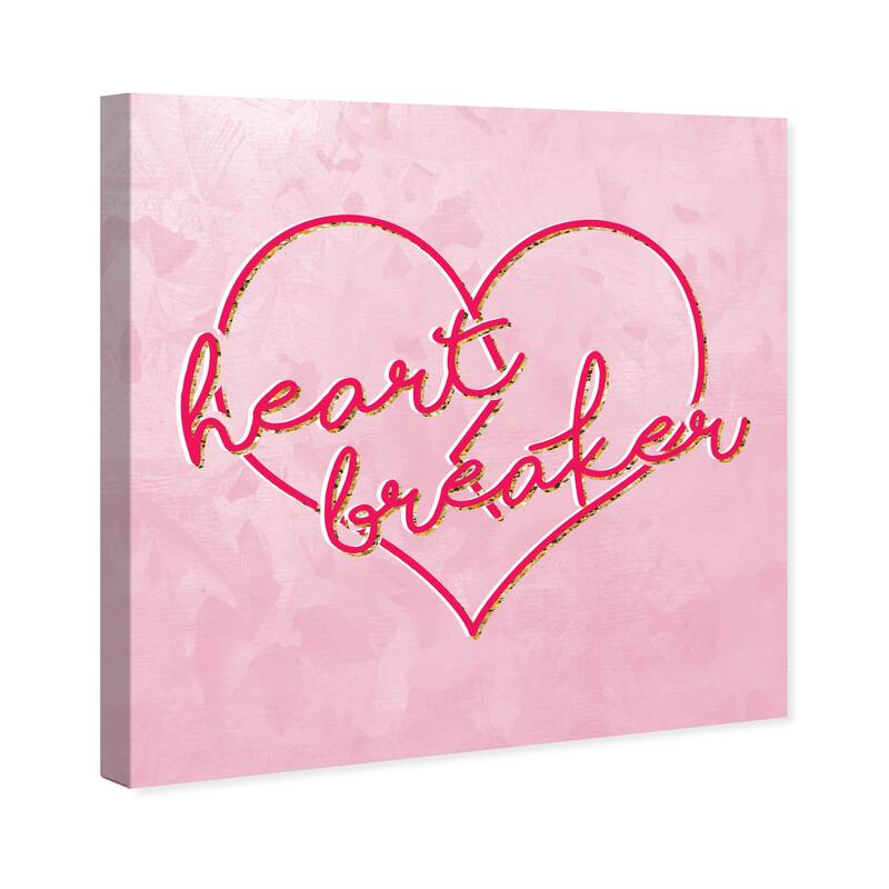 Wynwood Studio Prints Typography and Quotes Heart Breaker Pink and Bohemian & Eclectic Wall Art Canvas Print