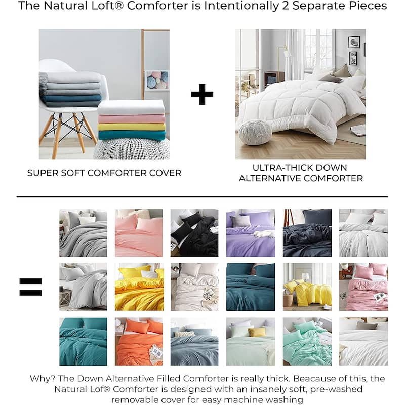 Natural Loft Oversized Comforter Set - Smoke Blue