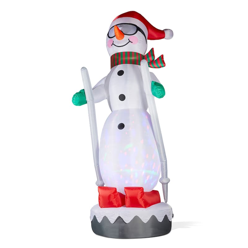 Glitzhome 20FT Giant DISCO Lighted Inflatable Skiing Snowman
