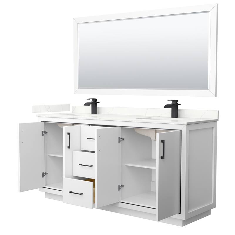 Wyndham Collection WCF111172D-QTZ-UNSM70 Icon 72" Free Standing Double
