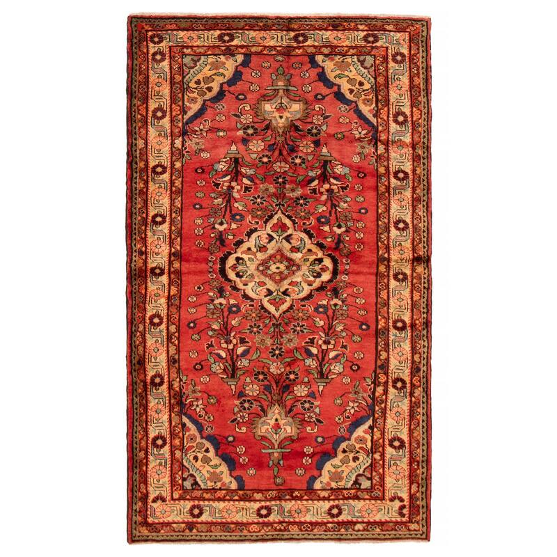ECARPETGALLERY Hand-knotted Anadol Red Wool Rug - 4'9 x 8'2 - Red - 4'9 x 8'2