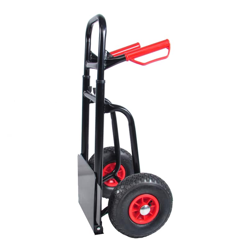 Heavy-Duty Manual Truck with Double Handles, Steel Trolley and Rubber Wheels