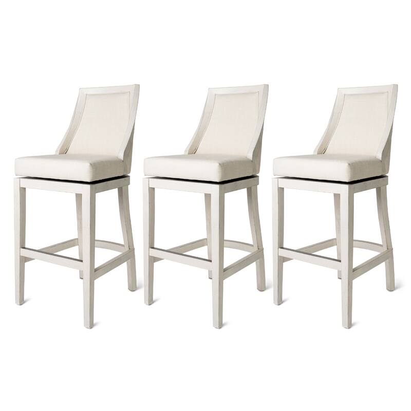 Maven Lane Vienna Swivel Kitchen Stool - Set of 4 - White Oak - Counter Height
