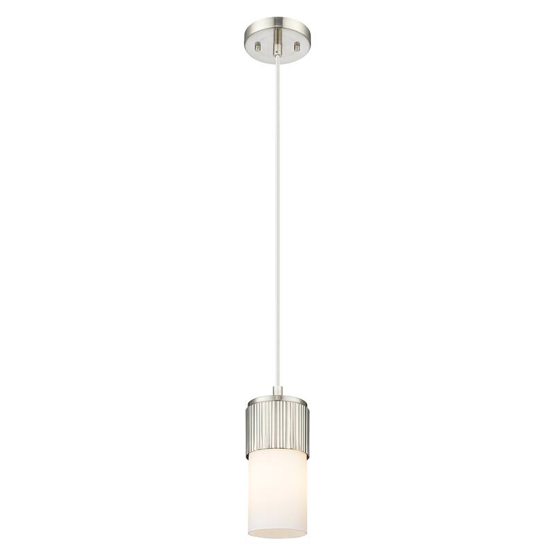 Innovations Lighting Downtown Urban - Bolivar - 1 Light 5 inch" Cord Hung Pendant with 7" Shade - Satin Nickel/White Shade