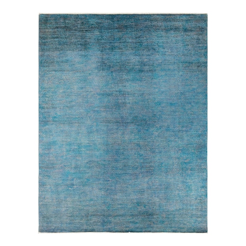 Vibrance, One-of-a-Kind Hand-Knotted Area Rug - Blue, 8' 0" x 10' 3" - 8' 0" x 10' 3"