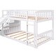 preview thumbnail 11 of 32, Stairway Twin over Twin Wooden Bunk Bed with Two Drawers & Slide - Functional Kids' Bedroom Furniture