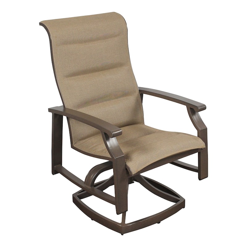 Courtyard Casual Madison 2 Padded-Sling Swivel Dining Chairs - Brown