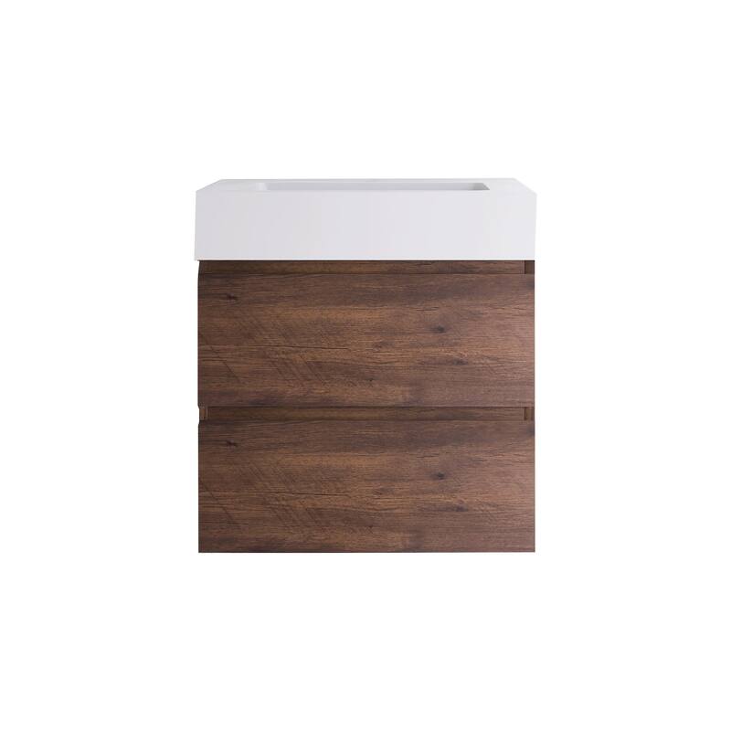 Single Sink Floating Bath Vanity in with Solid Surface Top