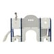 preview thumbnail 26 of 25, Kids Slide Playset Structure 9 in 1,Spaceship Set with Slide,Arch Tunnel,Ring Toss,Drawing Whiteboard,Basketball Hoop