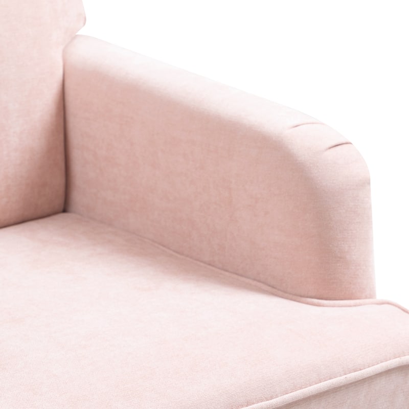 Fabric Side Chair Accent Chair with Wooden Legs, Vanity Chair Armchair Club Chair with Nailhead Trim