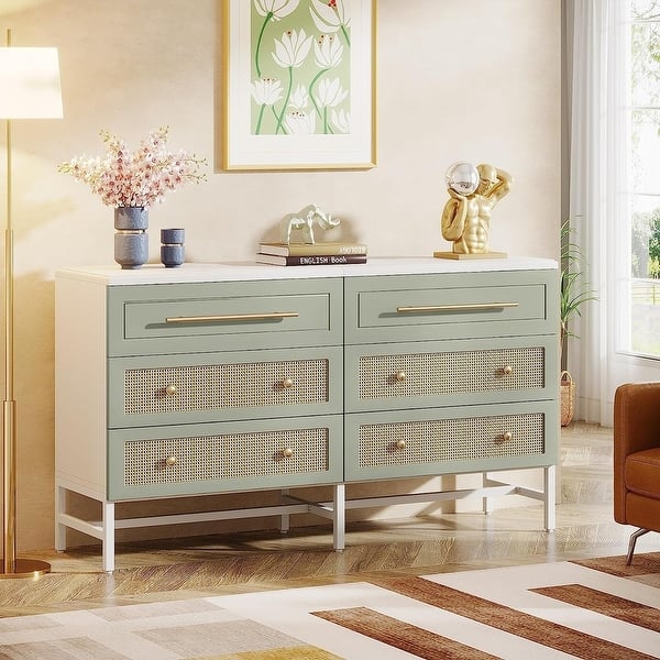 green rattan dresser Rattan Dressers & Boho Chest of Drawers | Walmart | Green