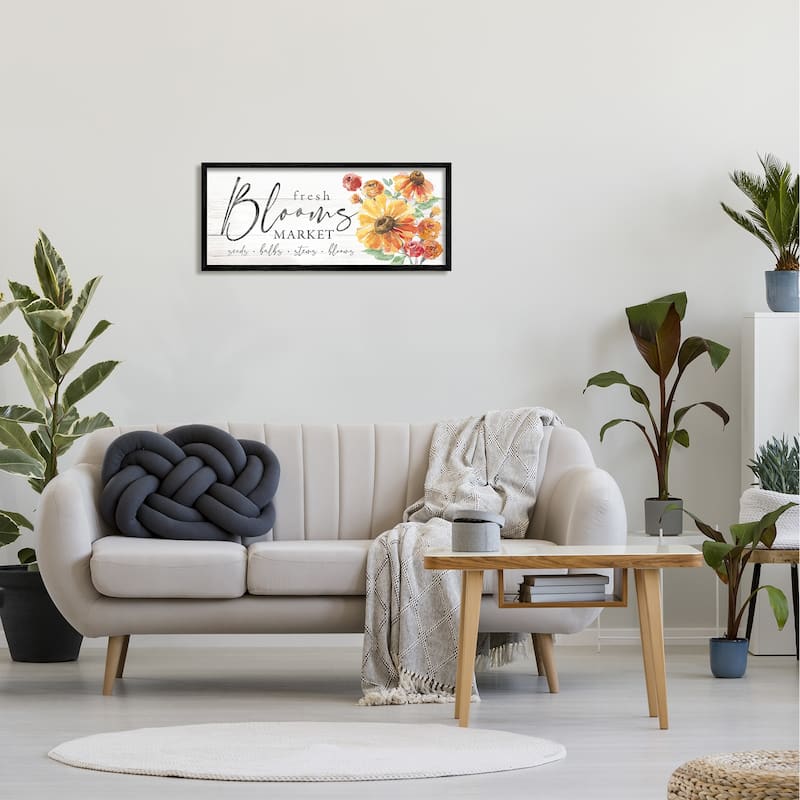 Stupell Fresh Blooms Market Seeds Bulbs Stems Flower Illustration Framed Giclee Art Design By Courtney Morgenstern