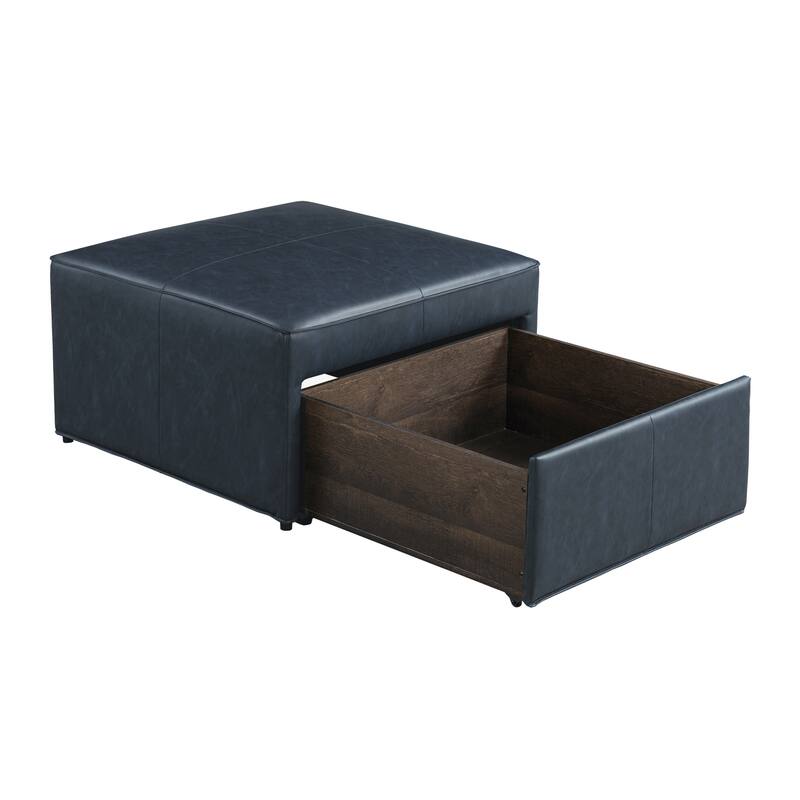 Studio Living Hanson Storage Ottoman in Faux Leather