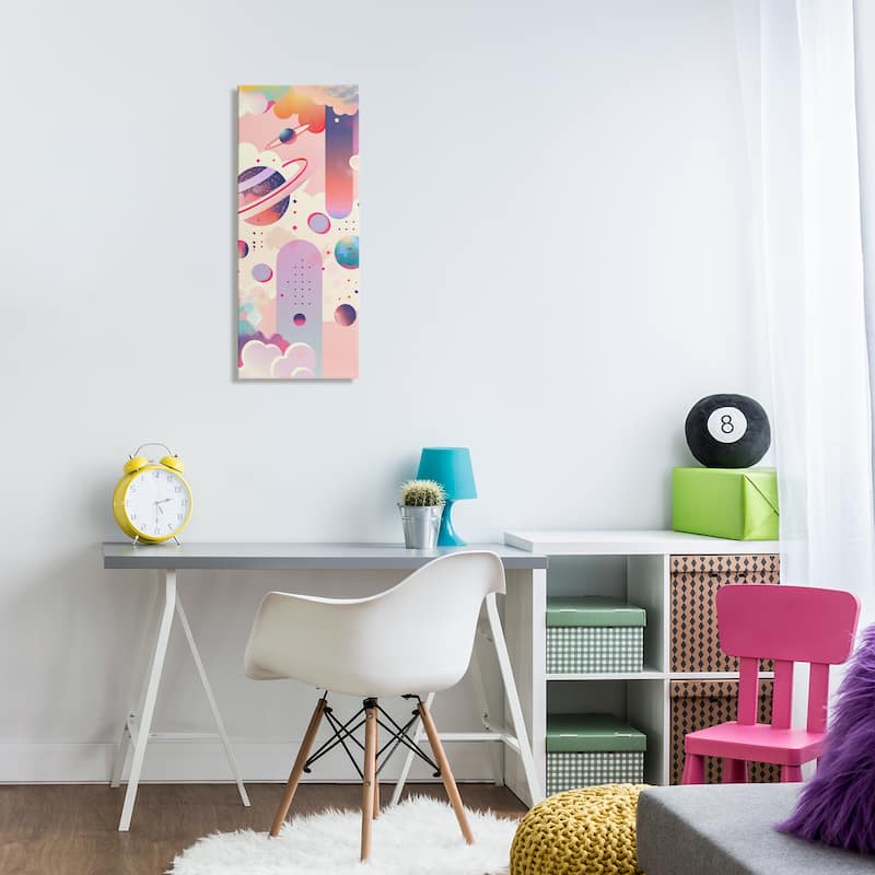 Stupell Surreal Geometric Planets Scene Canvas Wall Art Design By Wumples