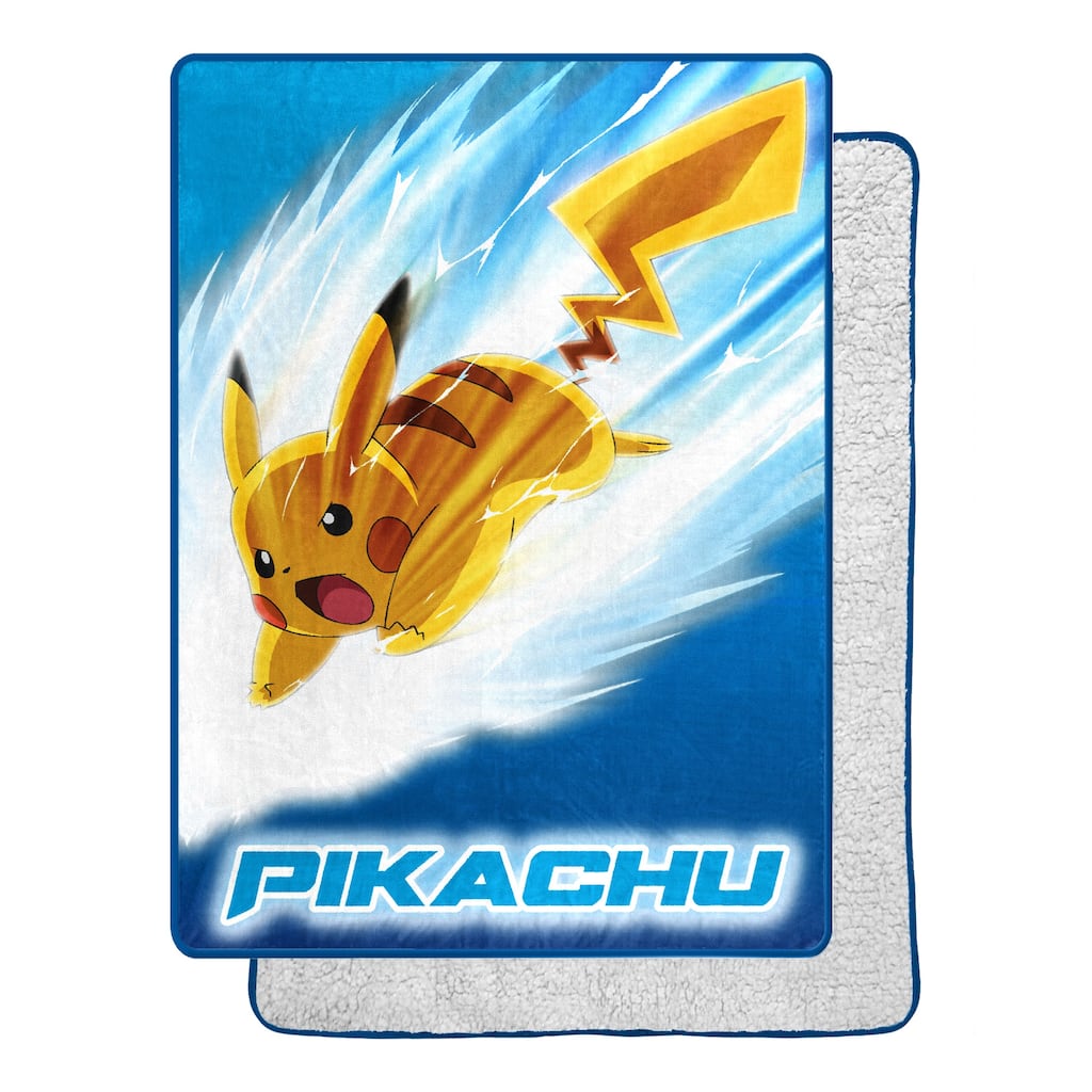 Pokemon Pikachu Bolt Twin Silk Touch Sherpa Throw Blanket