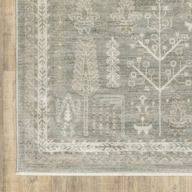 Kellan Vintage Nomadic Green/ Beige Area Rug