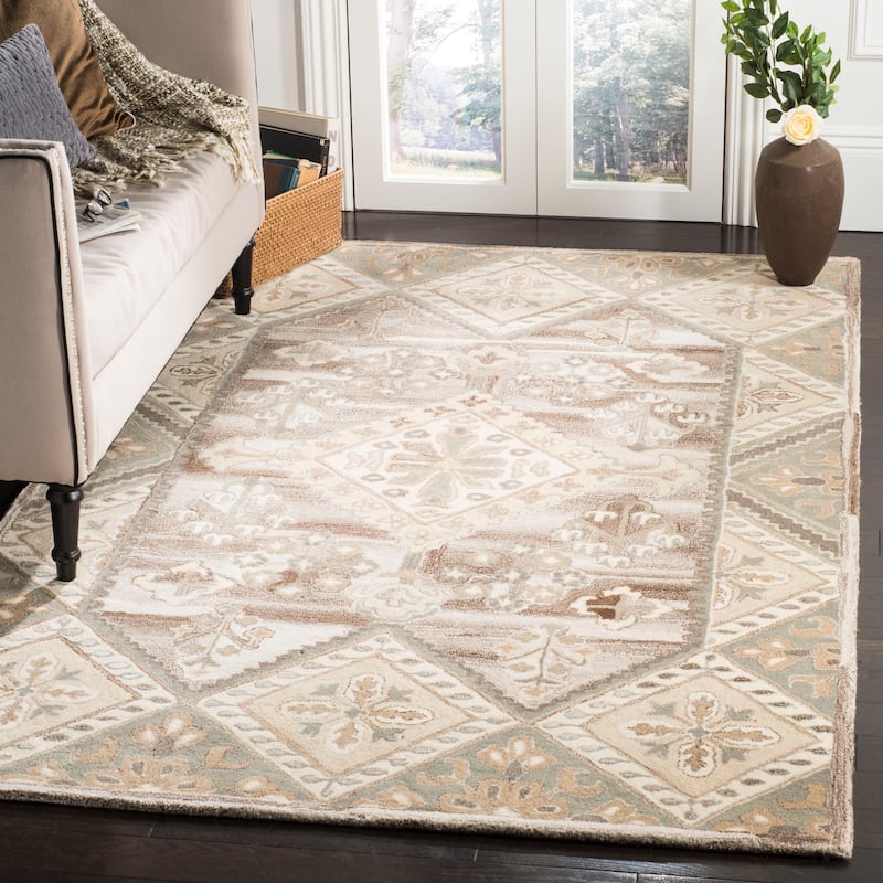 SAFAVIEH Handmade Wyndham Gisela Modern Wool Rug - 8' x 10' - Ivory/Grey
