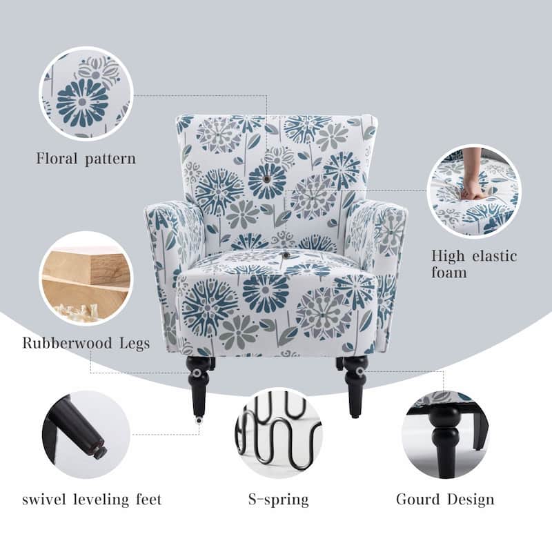 Armchair Modern Accent with Linen surface