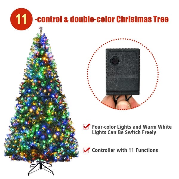 Shop Costway 9ft Pre Lit Artificial Christmas Tree Hinged 1000 Led Lights Overstock 18231231