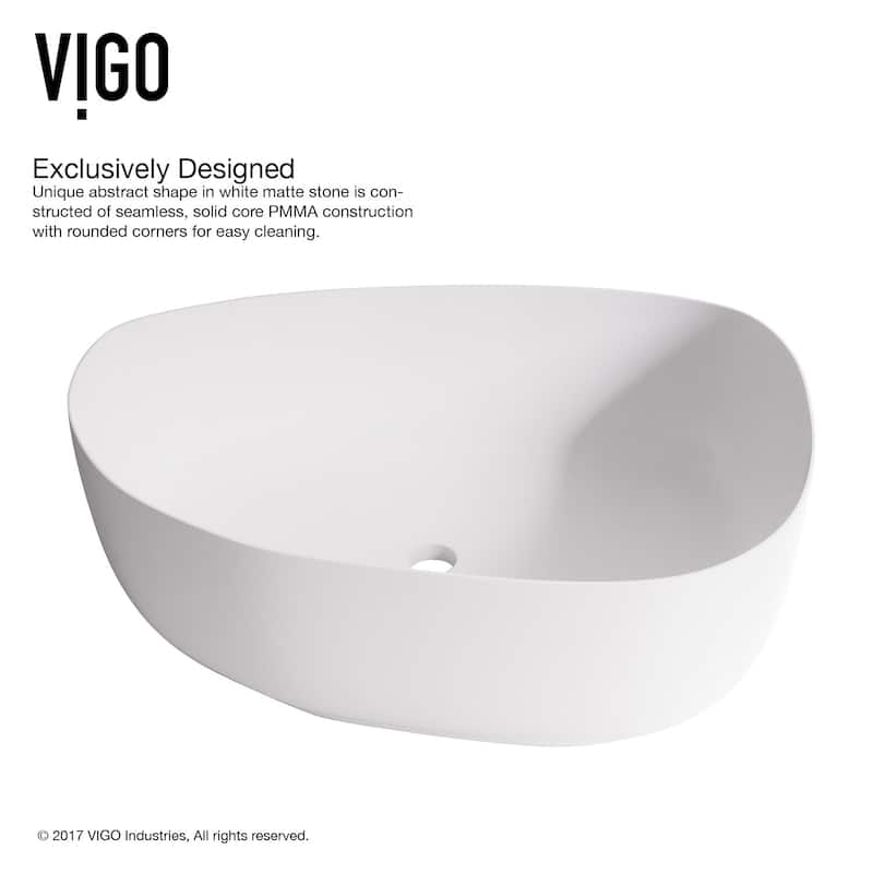 Vigo Peony 20-1/4" Matte Stone� Vessel Bathroom Sink