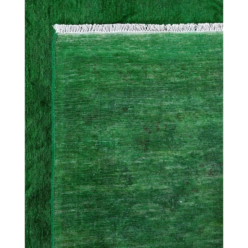 Overdyed, One-of-a-Kind Hand-Knotted Area Rug - Green - 8' 2" x 10' 1"
