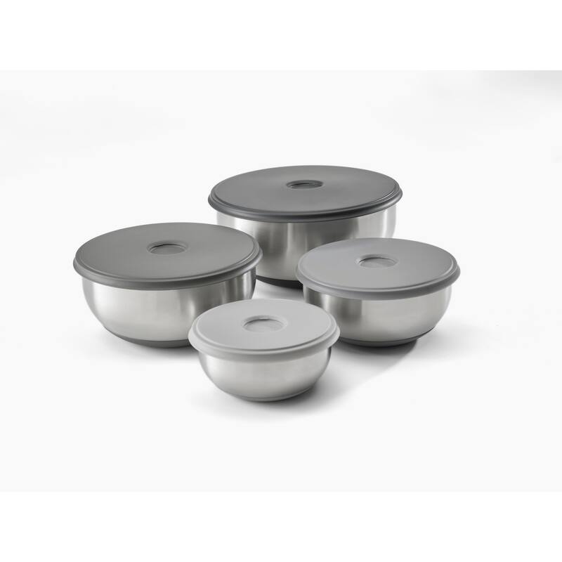 Joseph Joseph Nest Prep&Store 8-piece Stainless Steel Bowl Set with Lids - Stainless-steel - 4 Piece