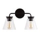 preview thumbnail 7 of 33, Kondo 6.38" Modern Farmhouse Iron LED Vanity, Oil Rubbed Bronze/Clear by JONATHAN Y