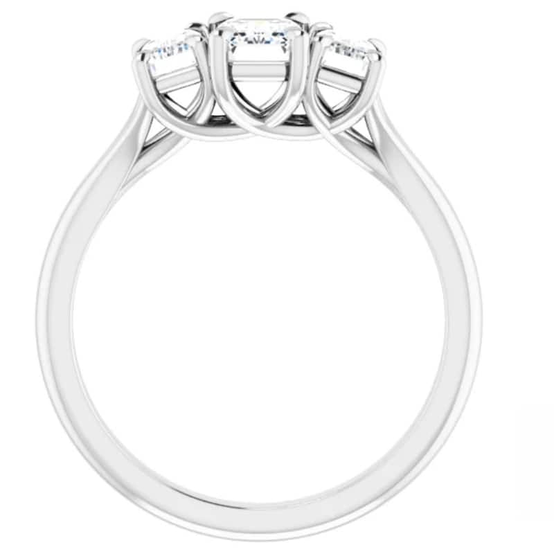 2.10Ct Emerald Cut Three Stone Diamond Engagement Ring Gold Lab Grown