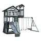 preview thumbnail 3 of 12, Backyard Discovery Whispering Point Light Gray Cedar Wood Swing Set - 15'3" x 11'6"