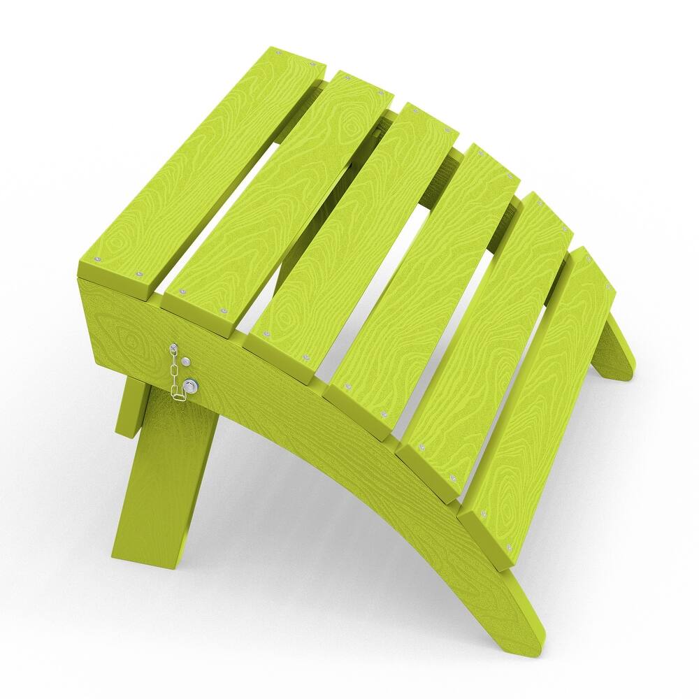 HDPE Folding Adirondack Ottoman, No-Assembly Outdoor Footrest,Fade Resistant Patio Footstool for Adirondack chair
