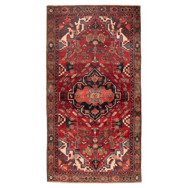 ECARPETGALLERY Hand-knotted Andelz Red Wool Rug - 3'11 x 7'3 - Red - 3'11 x 7'3